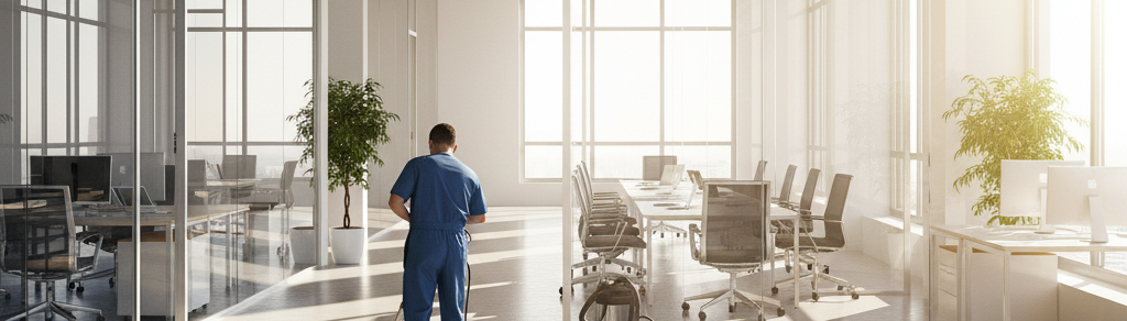 Professional office cleaning in a London commercial property by MARA